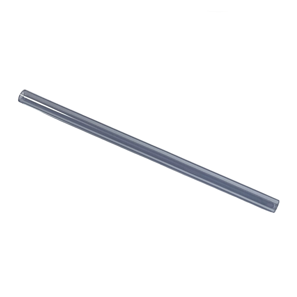 Clear plastic tube on a white background