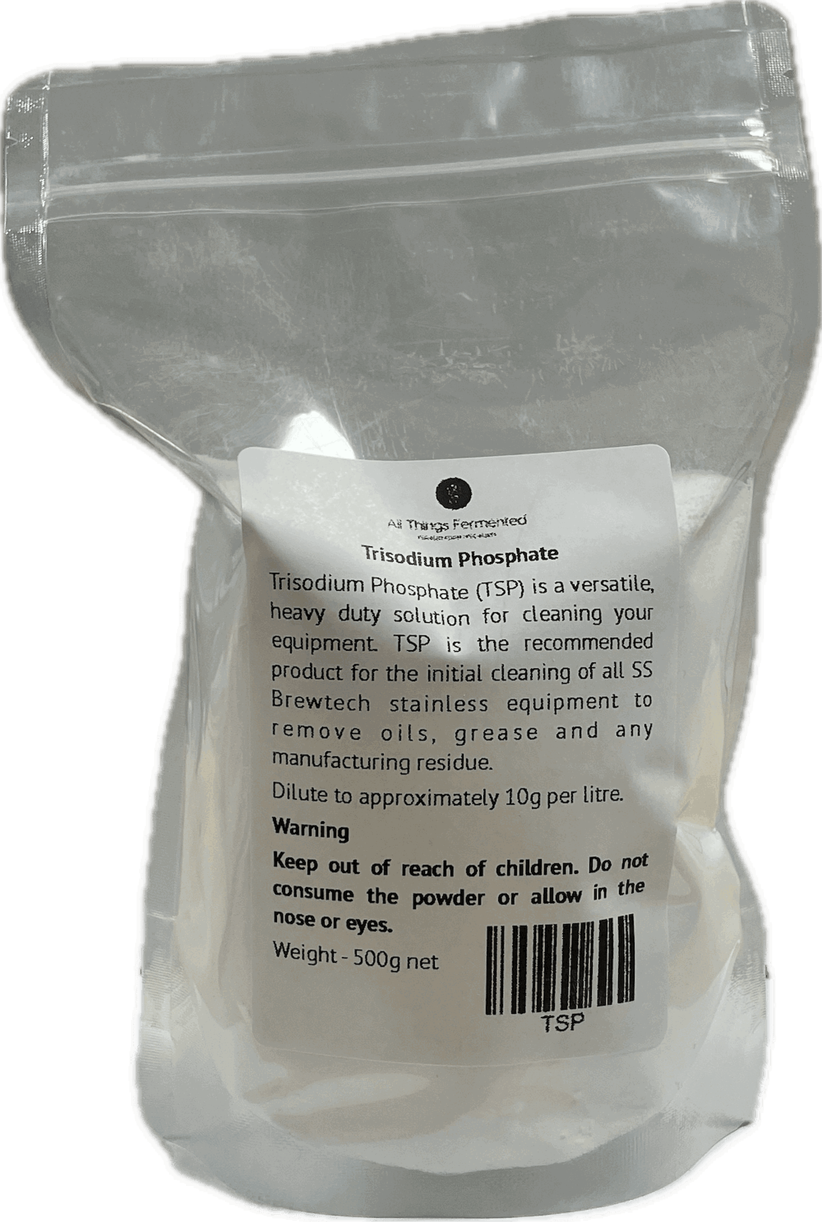 Trisodium Phosphate - 500g - All Things Fermented | Home Brew Supplies Shop Wellington Kapiti NZ