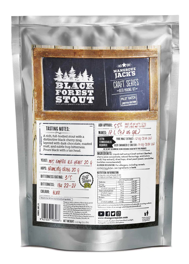 Mangrove Jack&#39;s Craft Black Forest Stout - Limited Edition