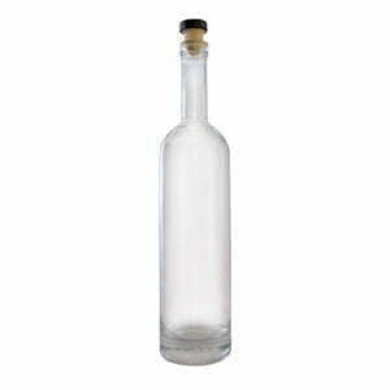 Glass Spirit Bottle (Whisky Style) with Synthetic Stopper - 750ml