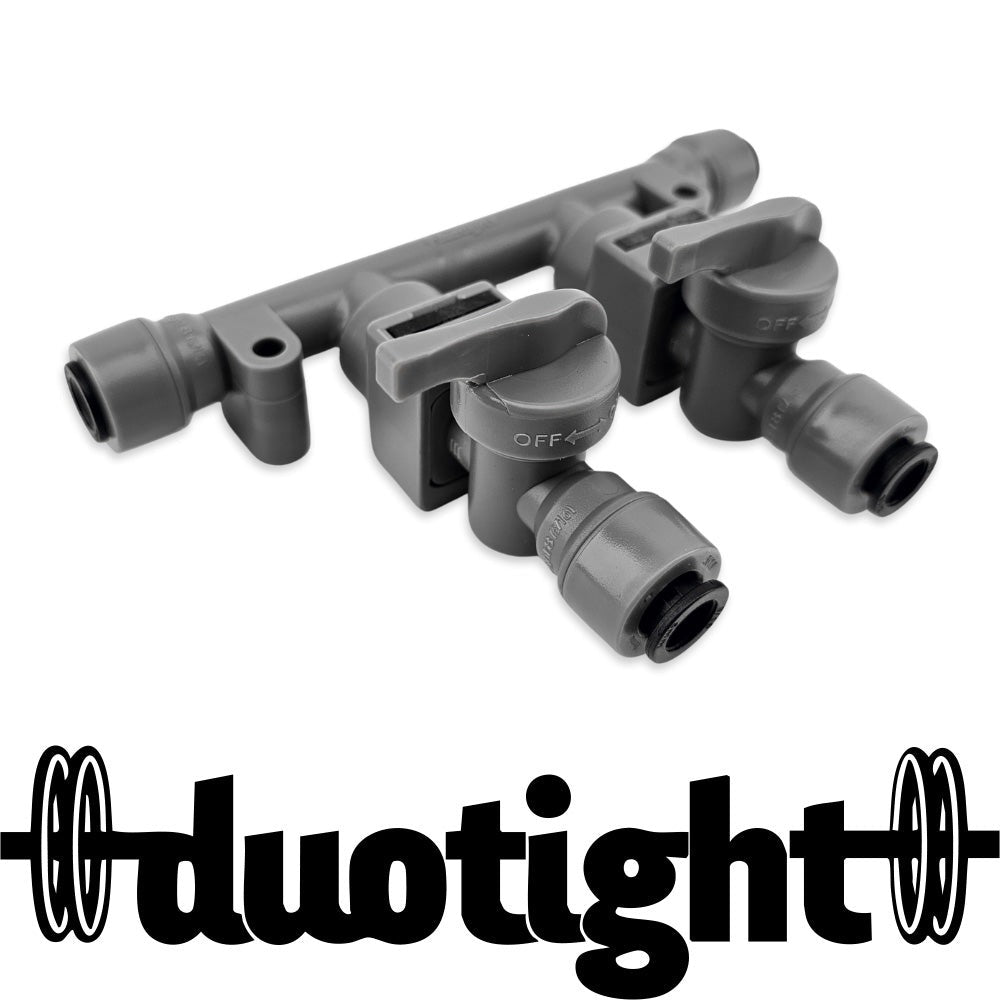 Duotight 8mm x 2-Way Manifold with Check & Isolation Valves