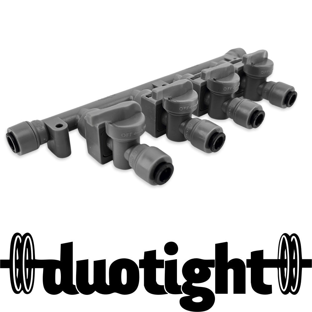Duotight 8mm x 4-Way Manifold with Check & Isolation Valves