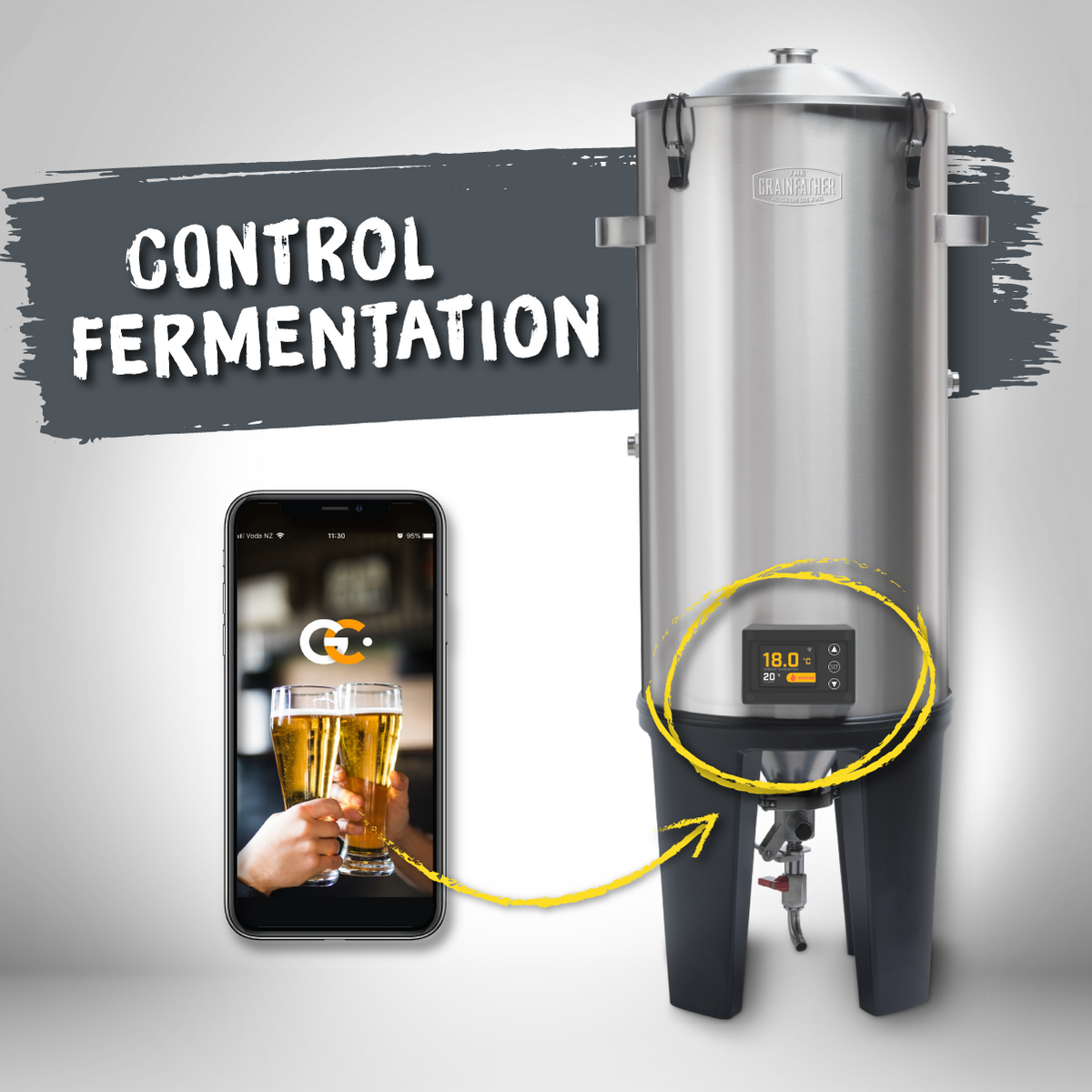 Grainfather Conical Fermenter Pro Controller - All Things Fermented | Home Brew Shop NZ | Supplies | Equipment