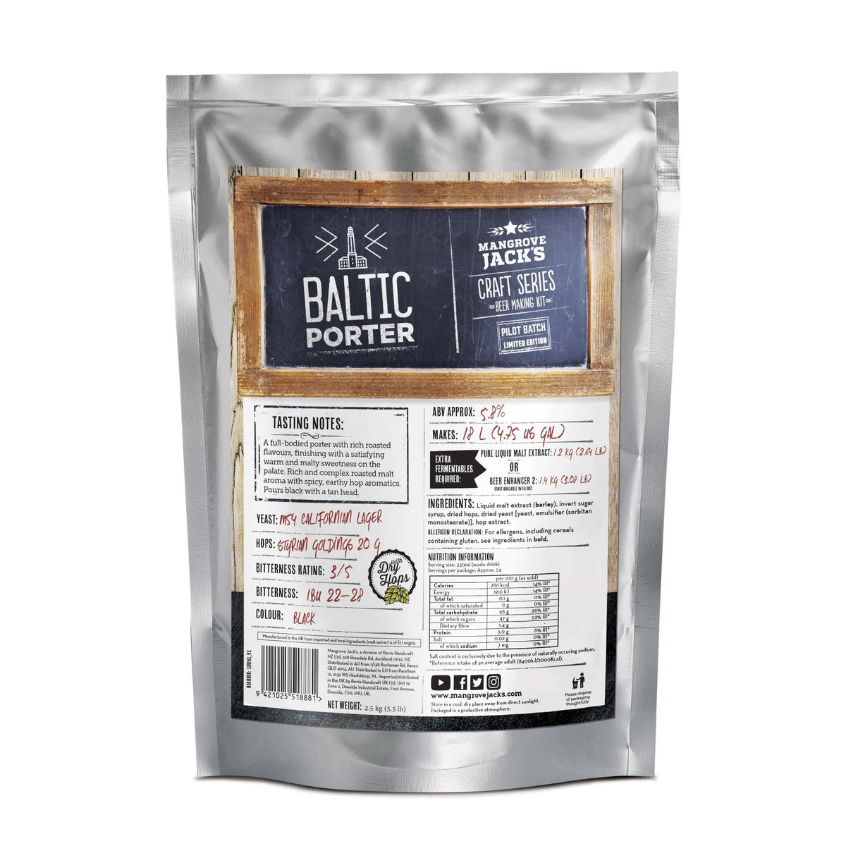 Mangrove Jack&#39;s Craft Series Baltic Porter 2.5kg (LE) - All Things Fermented | Home Brew Shop NZ | Supplies | Equipment