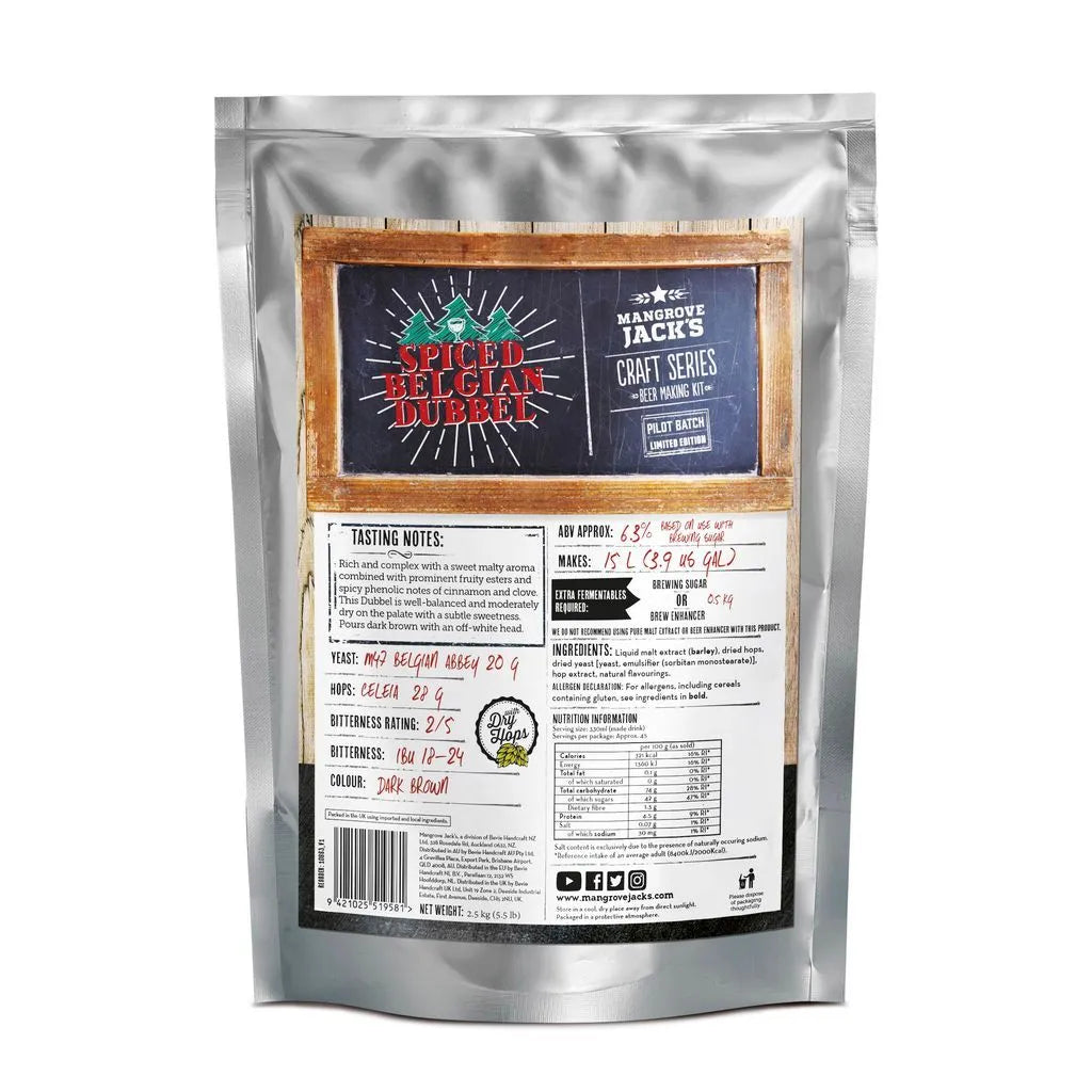 Mangrove Jack&#39;s Craft Series Spiced Belgian Dubbel LE 2.5kg - All Things Fermented | Home Brew Shop NZ | Supplies | Equipment