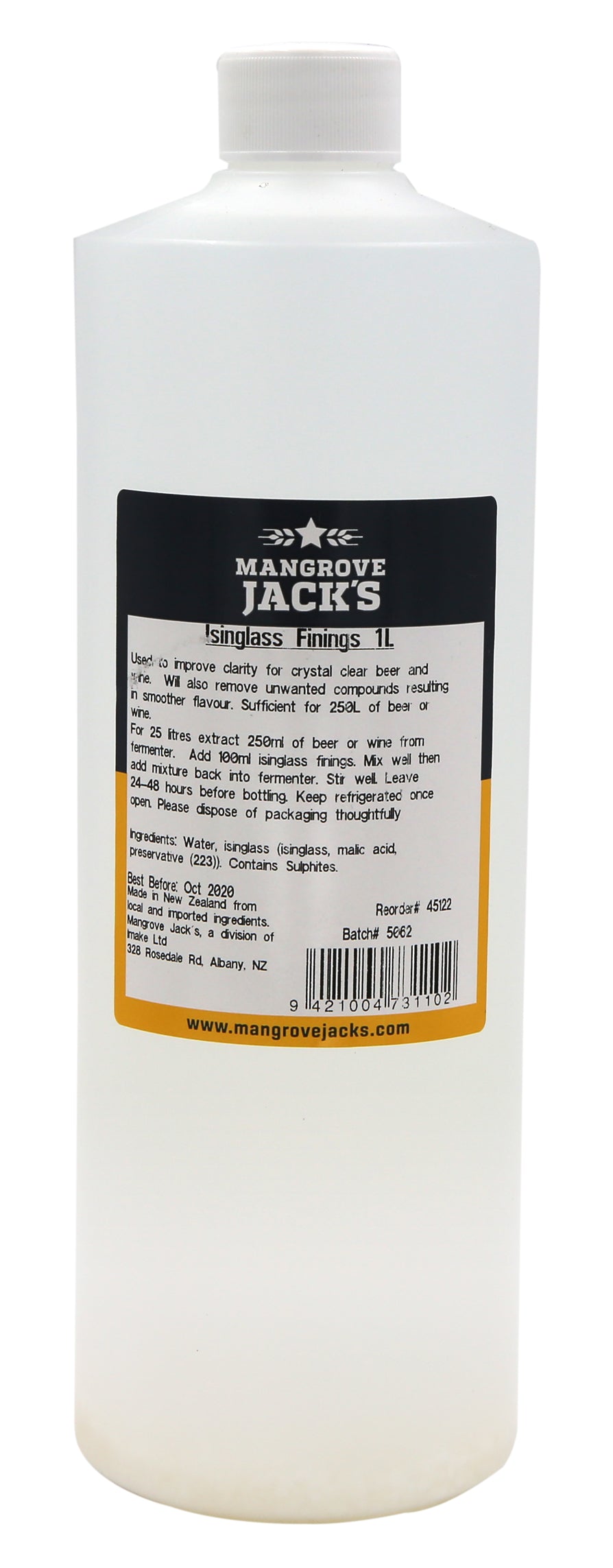 Mangrove Jack&#39;s Isinglass - 1L - All Things Fermented | Home Brew Shop NZ | Supplies | Equipment
