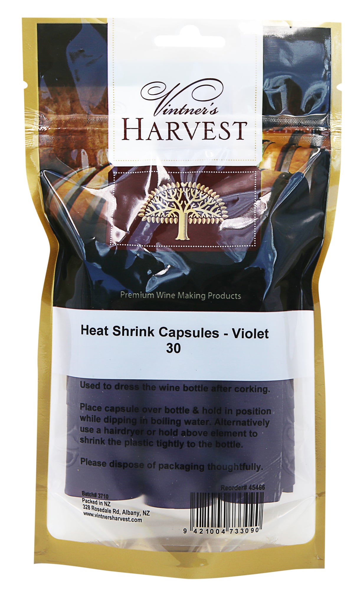 Vintner&#39;s Harvest Heat Shrink Capsules - Violet x30 - All Things Fermented | Home Brew Shop NZ | Supplies | Equipment