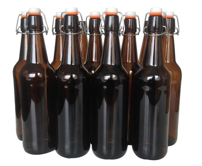 Mangrove Jack&#39;s Amber Flip Top Bottle - 750ml x 12 - All Things Fermented | Home Brew Shop NZ | Supplies | Equipment