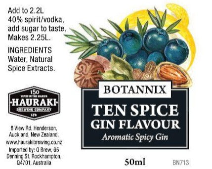 Spirits Unlimited Botannix Ten Spice Gin Flavour - 50ml - All Things Fermented | Home Brew Shop NZ | Supplies | Equipment