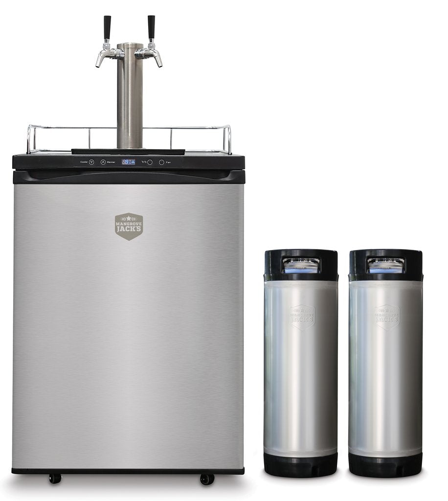 Mangrove Jack's 2 Tap (forward sealing) Kegerator with kegs - All Things Fermented | Home Brew Shop NZ | Supplies | Equipment