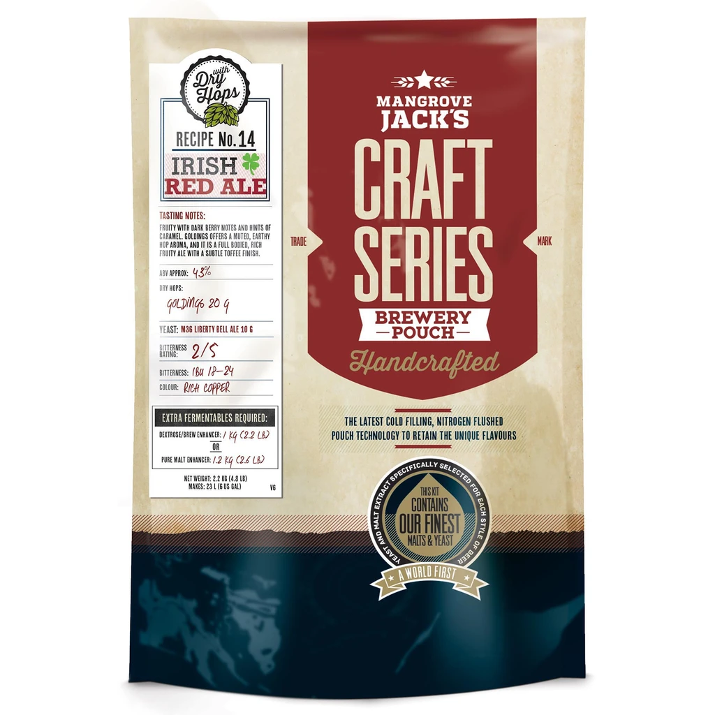 Mangrove Jack&#39;s Craft Series Irish Red Ale - All Things Fermented | Home Brew Shop NZ | Supplies | Equipment