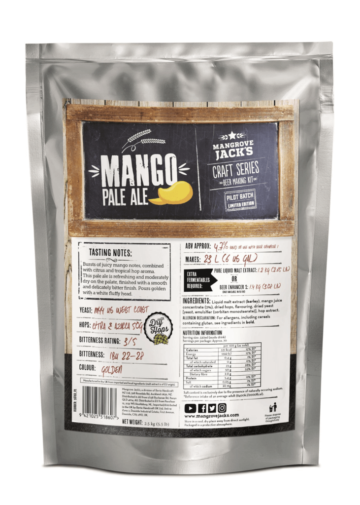 Mangrove Jack&#39;s Craft Series Mango Pale Ale - 2.5kg (LE) - All Things Fermented | Home Brew Shop NZ | Supplies | Equipment