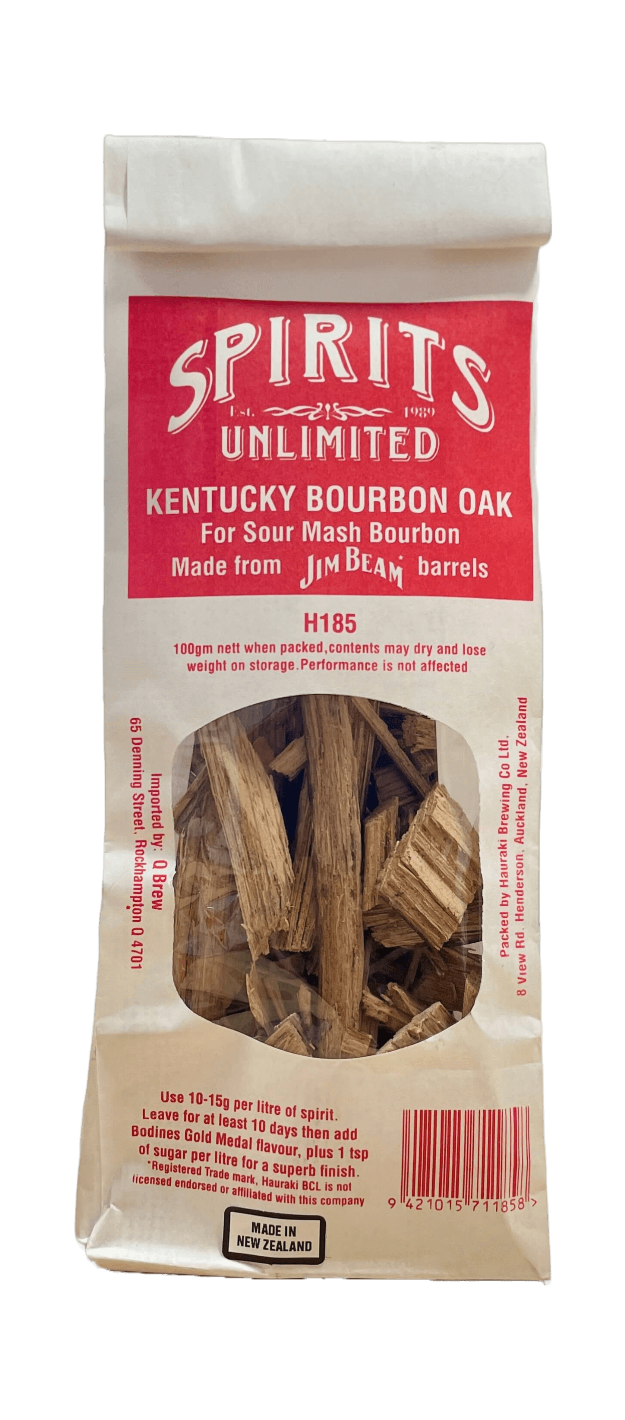 Spirits Unlimited Jim Beam Whiskey Barrel Chips 100g - All Things Fermented | Home Brew Shop NZ | Supplies | Equipment