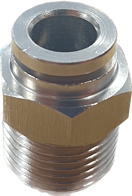 Push Fit Fitting Stainless Steel (304) - 3/8 Inch Male Thread - 8mm Push Fit - All Things Fermented | Home Brew Shop NZ | Supplies | Equipment