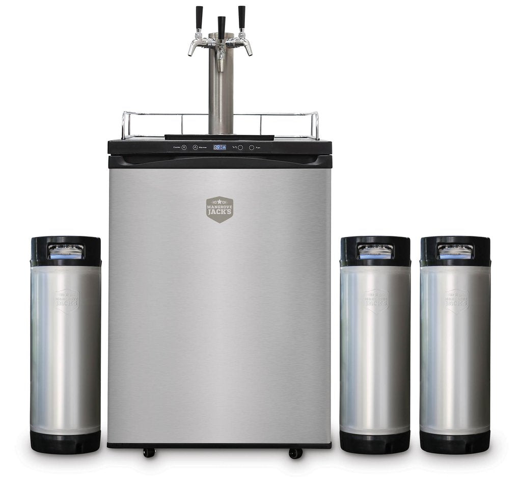 Mangrove Jack's 3 Tap (forward sealing) Kegerator with kegs - All Things Fermented | Home Brew Shop NZ | Supplies | Equipment