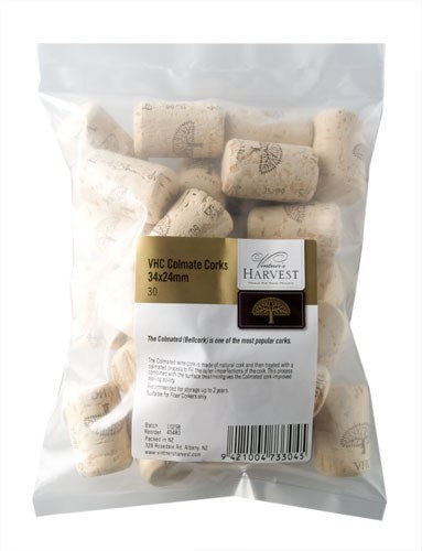 Vintner's Harvest VHC Colmate Corks 38x24mm, Bag 30 - All Things Fermented | Home Brew Shop NZ | Supplies | Equipment