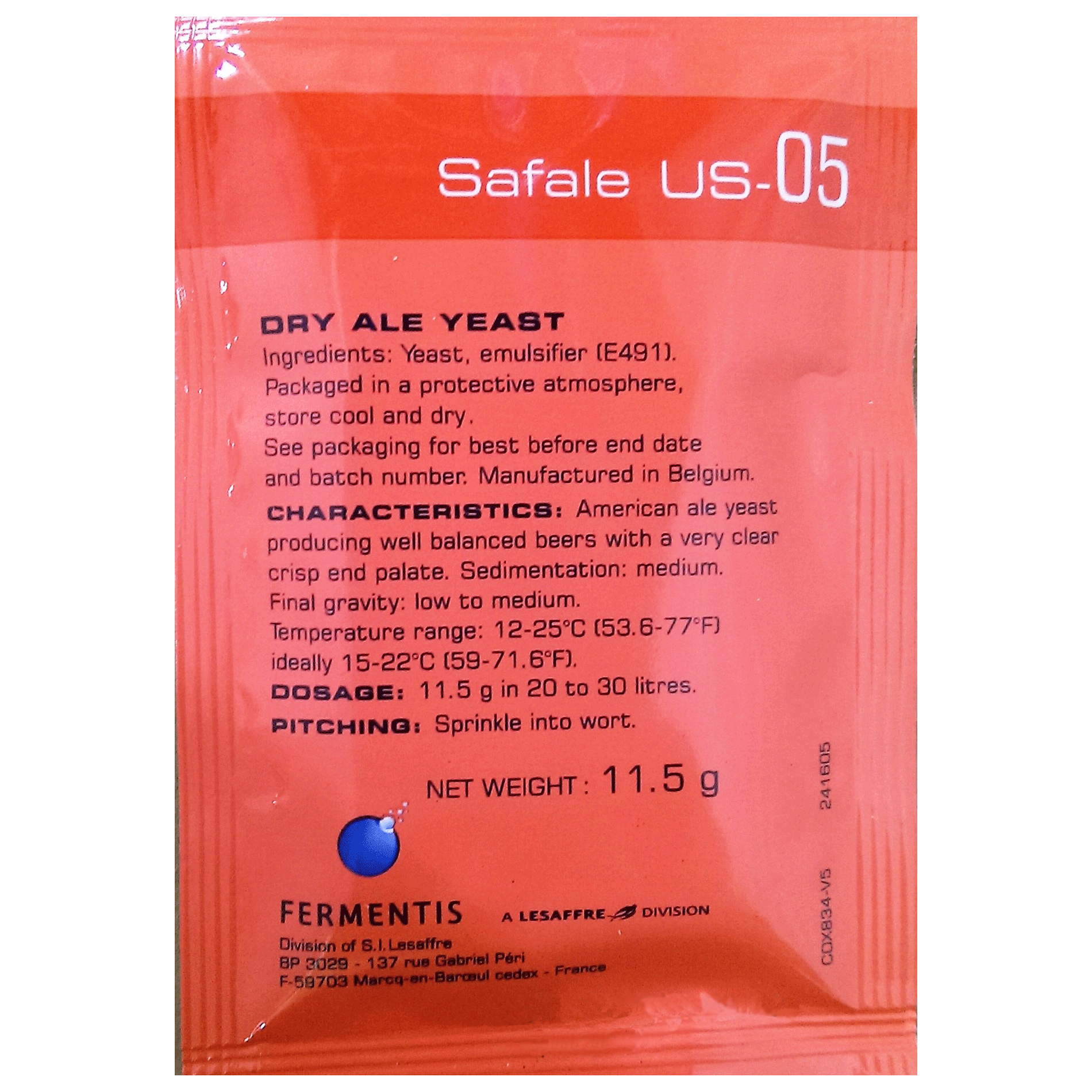 SafAle US-05 Yeast (11.5g) - All Things Fermented | Home Brew Shop NZ | Supplies | Equipment